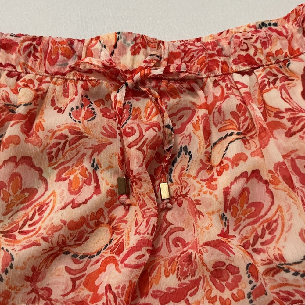 Sam Edelman NWT Large Paisley Red/Orange Mini Skirt - Picture 10 of 12